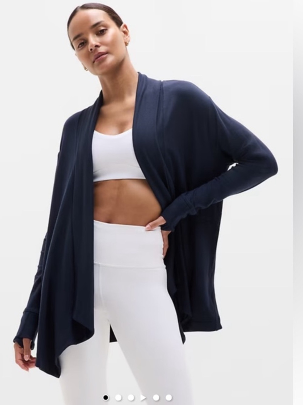 Athleta Pranayama Restore Wrap Yoga in Navy Blue, Size XS